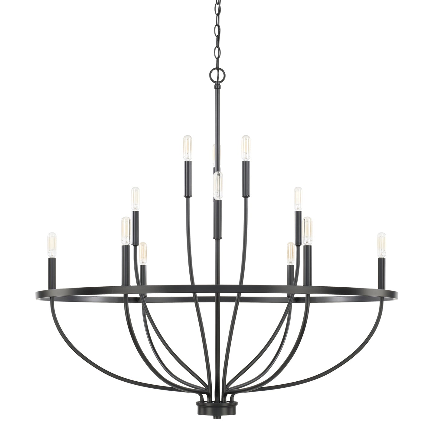 428501MB - Capital Lighting Greyson Matte Black 12 Light Chandelier