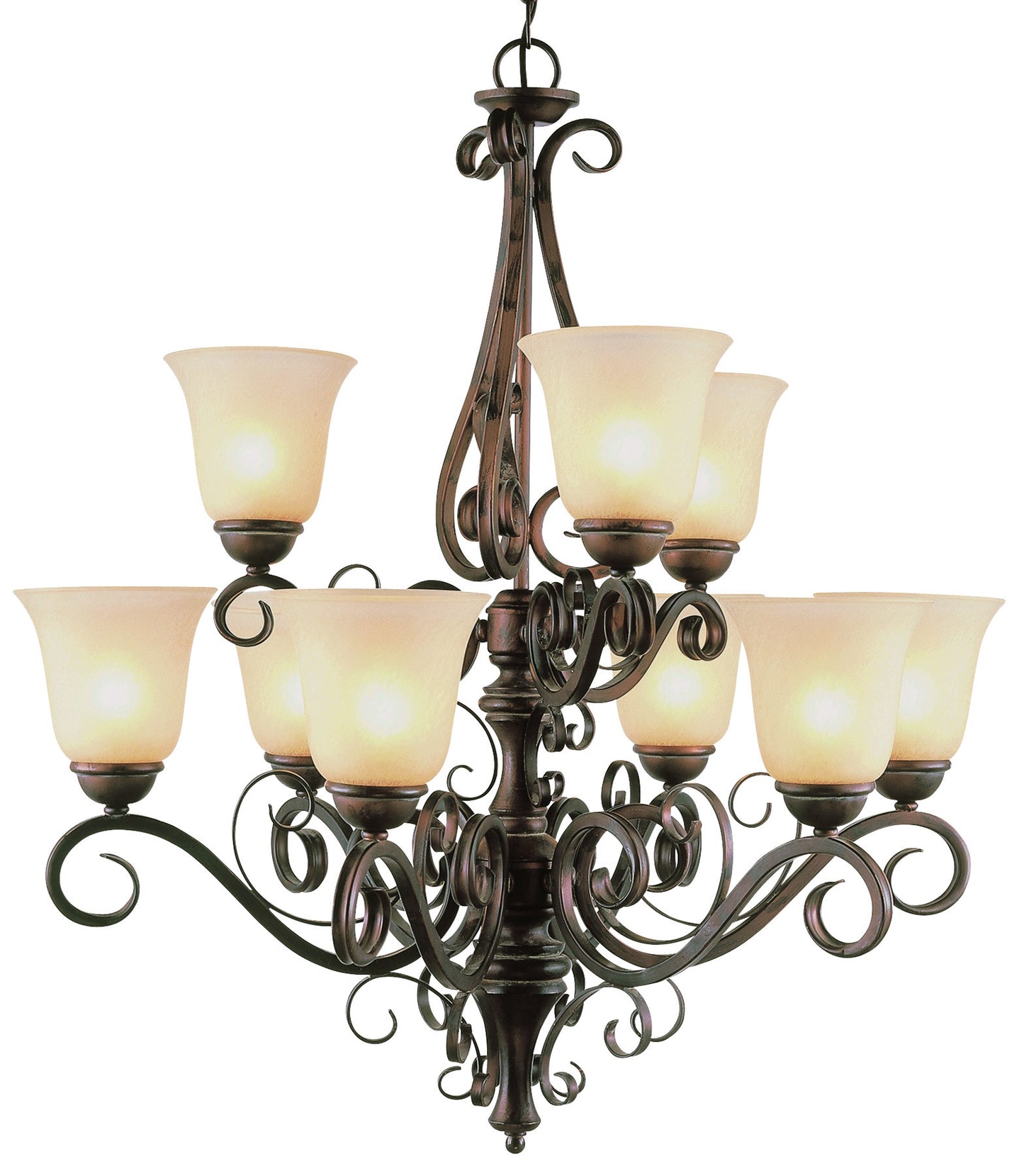 7799 ABR - Antique Brown Rust 9 Lt. Rustic Iron Chandelier - Trans Globe Lighting - IN STOCK LIGHTING - Chandelier