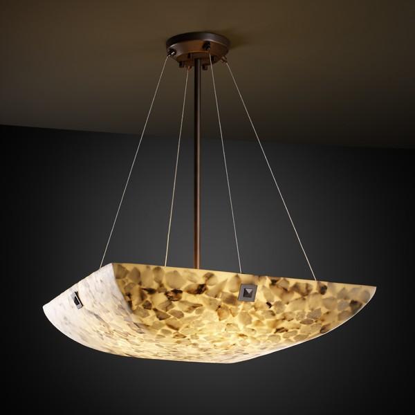 Justice Design ALR9664-35-DBRZ 36'' Pendant Bowl w/ Pair Square Finials