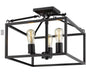 2072-SF BLK - Golden Lighting Wesson 3-Light Semi-Flush Mount in Black