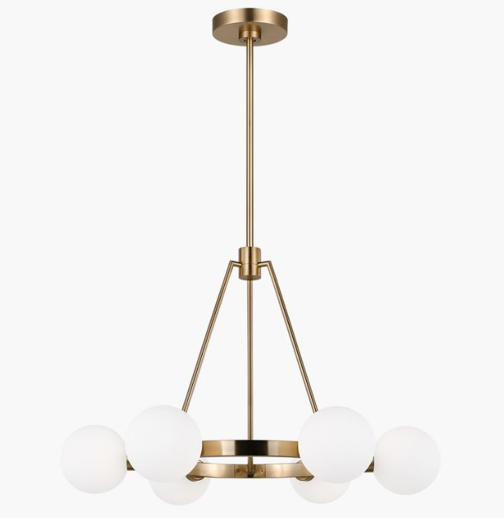 3161606-848 - Seagull Lighting Clybourn Satin Brass Six Light Chandelier