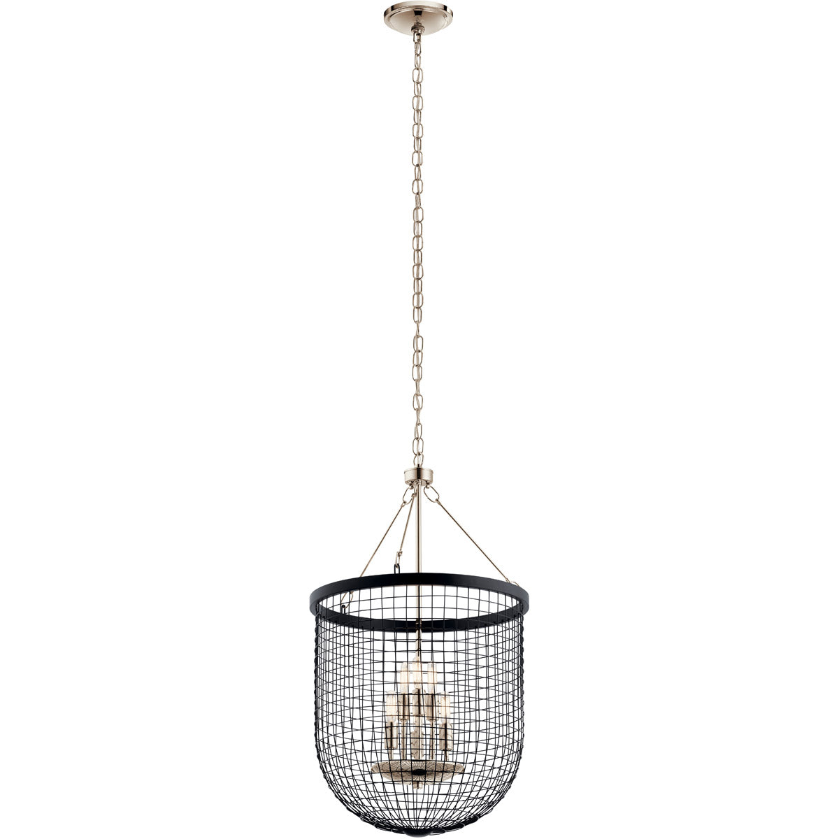 42376BK - Kichler Lighting Byatt Black 6 Light Cage Pendant