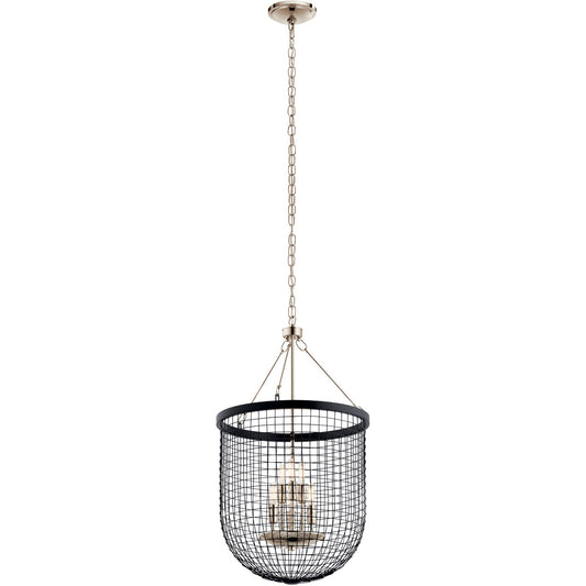 42376BK - Kichler Lighting Byatt Black 6 Light Cage Pendant