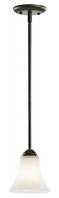 Keiran 6.75" 1 Light Mini Pendant with Satin Etched White Glass in Olde Bronze - 43511OZ