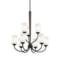 43666OZ - Kichler Lighting Aubrey Olde Bronze 9 Light Chandelier