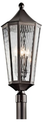 Rochdale Bronze Outdoor Post Light Clear Water Glass - 49516OZ