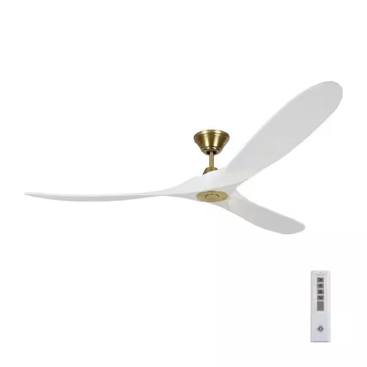 3MAVR70RZWBBS - Monte Carlo Maverick Max Matte White with Burnished Brass Ceiling Fan