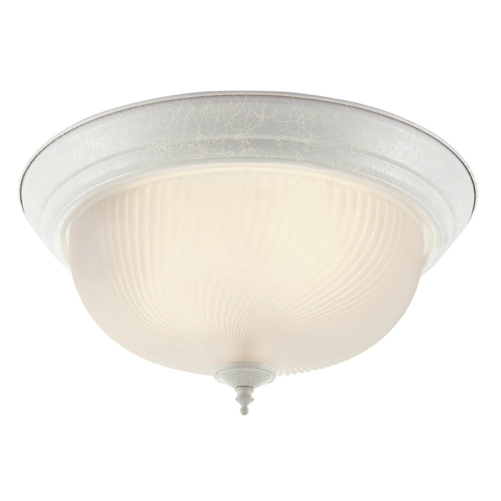 13011 WHT/CL - White 2 Lt. Easy Install Flush Mount - Trans Globe Lighting - IN STOCK LIGHTING - Flush Mount