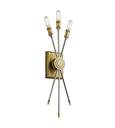 Kichler 42203NBR Doncaster 3 Light 6 inch Natural Brass Wall Bracket