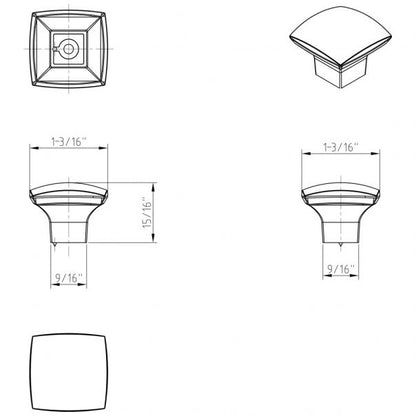 Hardware Resources 431SN Sonoma 1-3/16" Square Cabinet Knob, SN