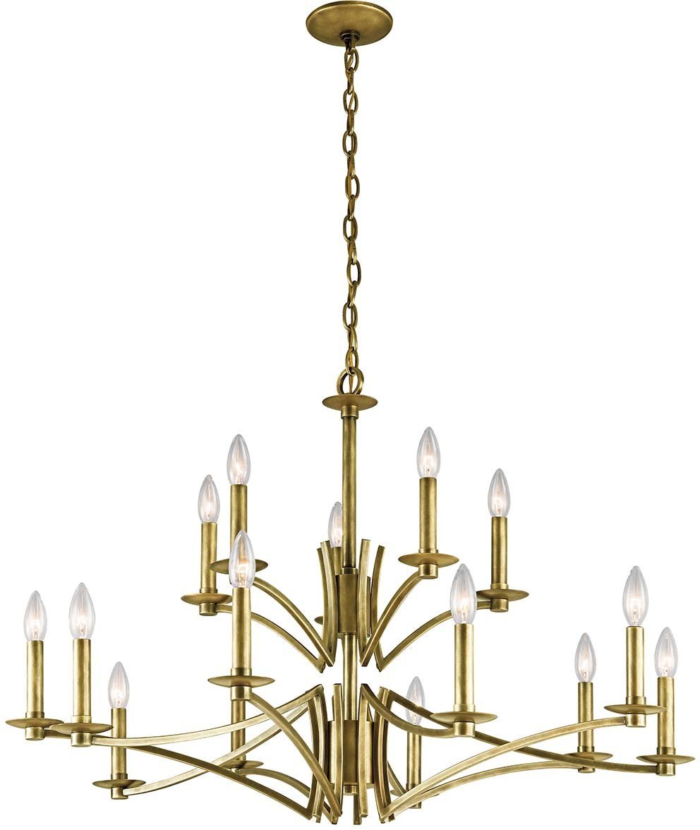 43908NBR -   15 Light Natural Brass Chandelier