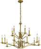 43908NBR -   15 Light Natural Brass Chandelier