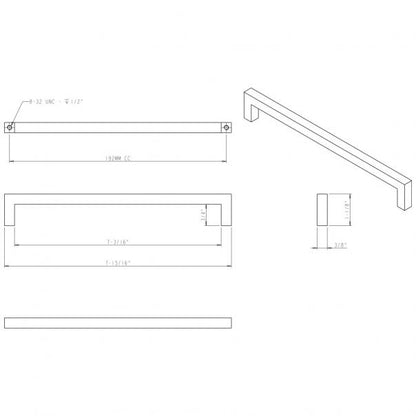 Hardware Resources 625-192SN Stanton 192mm Center to Center Square Cabinet Bar Pull, Satin Nickel
