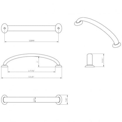 Hardware Resources 650-128SN Hudson 128mm Center to Center Cabinet Pull, Satin Nickel