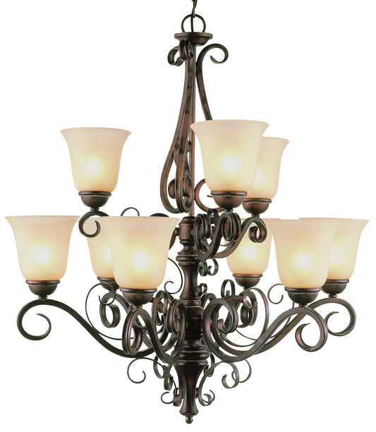 7799 ABR - Antique Brown Rust 9 Lt. Rustic Iron Chandelier - Trans Globe Lighting - IN STOCK LIGHTING - Chandelier