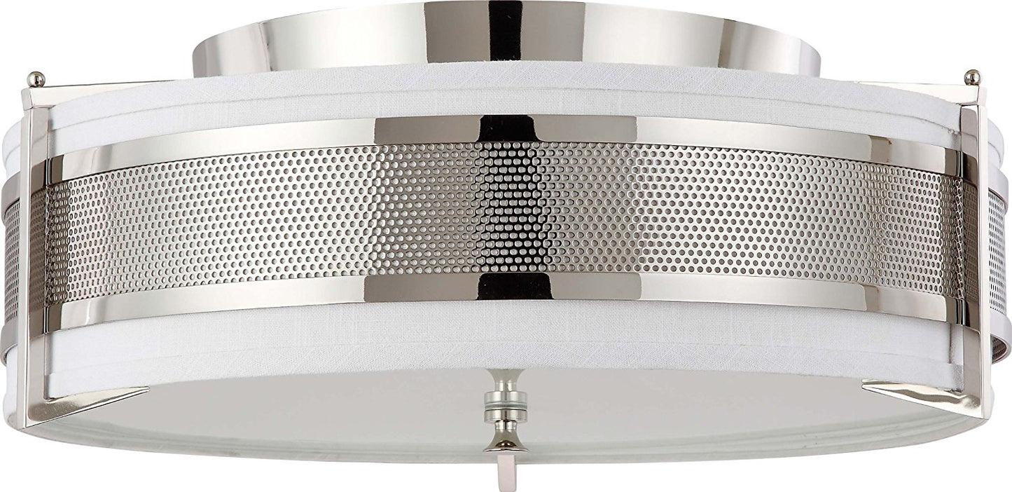 60 4447 -  4- Light Flush Mount With Slate Gray Fabric Shade
