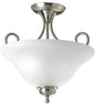 Progress P3460-09 Melon 2 Light 13 inch Semi-Flush Mount, Brushed Nickel