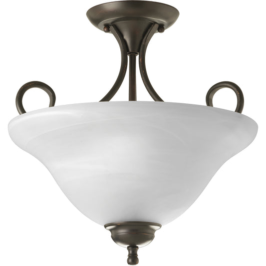 P3460-20 - 2 Light 60W(M) Antique Bronze Semi Flush Mount