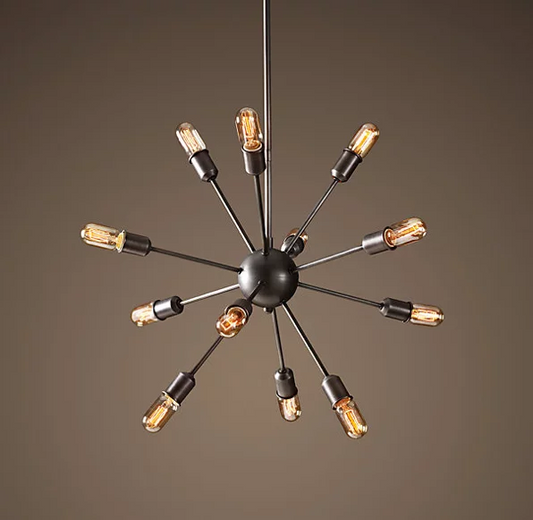 68060366 ASTL - 12 Light Chandelier, Aged Steel Medium