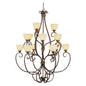 7219 ROB -  Trans Globe 15 Light 3 Tier Chandelier with a Rubbed Oil Bronze Finish