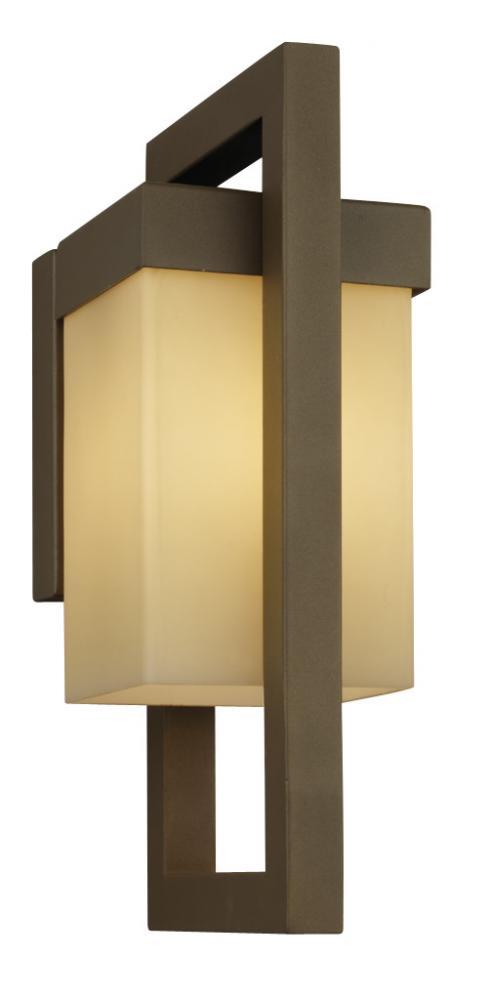 F861411U - 1X13W BRONZE SCONCE W/CARAMEL GLS