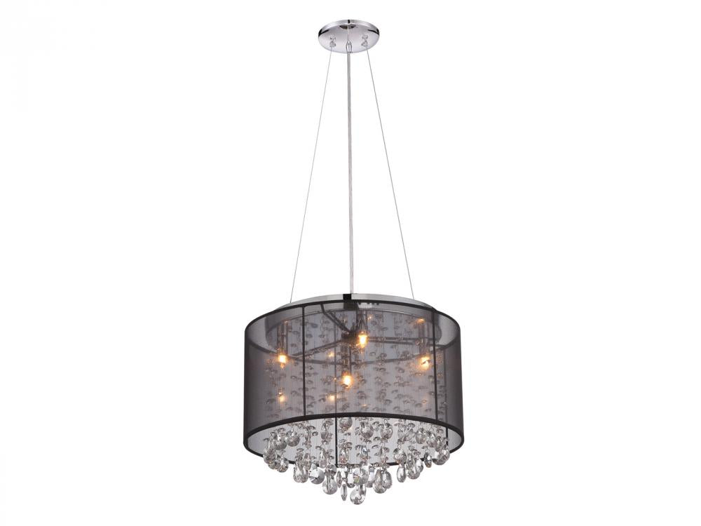 Avenue Lighting HF1504-BLK Riverside Dr. 4 Light 17 inch Semi-Mount, Black Organza Silk