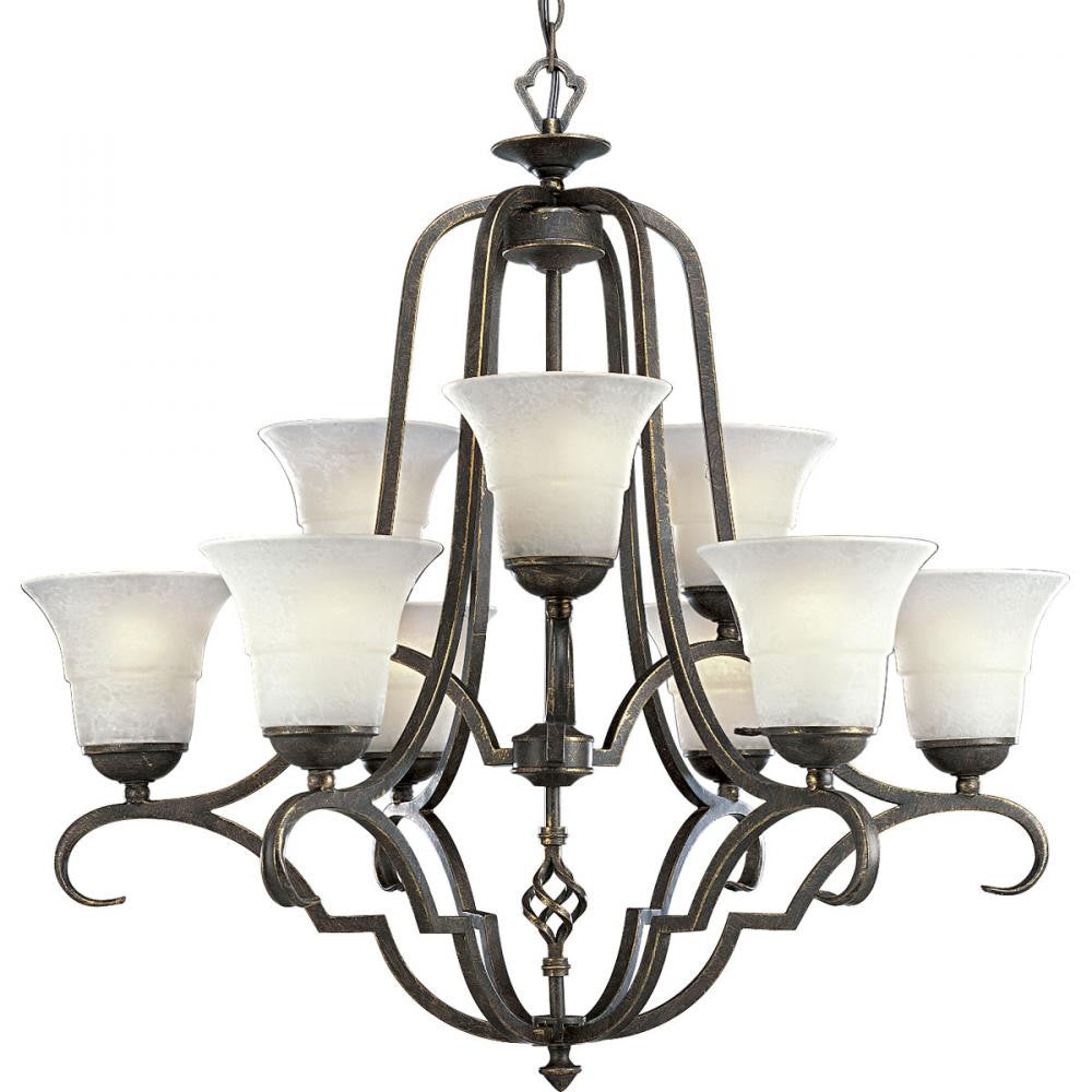 P4061-84 - Espresso 9 Lt. Melbourne Chandelier - Progress Lighting - IN STOCK LIGHTING - Chandelier