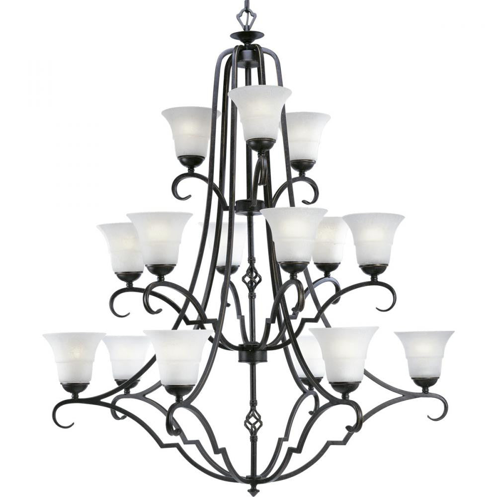 P4268-84 - Espresso 15 Lt. Melbourne Chandelier - Progress Lighting - IN STOCK LIGHTING - Chandelier