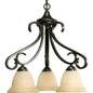 P4405-77 - Forged Bronze 3 Lt. Torino Chandelier - Progress Lighting - IN STOCK LIGHTING - Chandelier