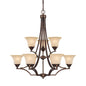 4029RT-114 - 9 Light Chandelier, Rustic Finish