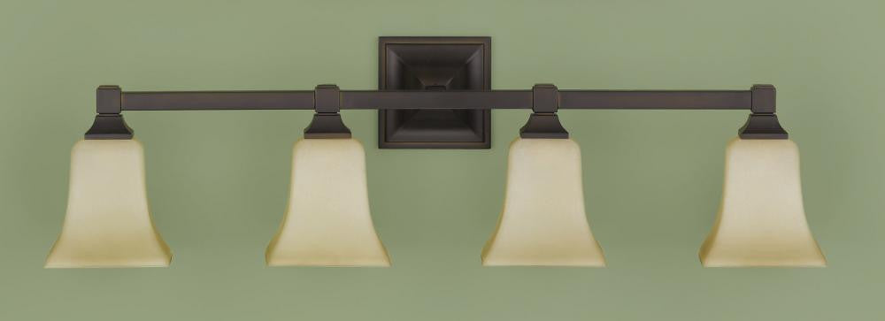 VS12404-PN - Polished Nickel 4 Lt. American Foursquare Bath Vanity - Murray Feiss - IN STOCK LIGHTING - Vanities